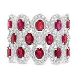 0.92ct Diamond & 2.65ct Ruby 14k White Gold Ring Size 5