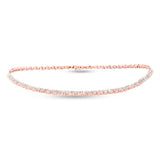 3.96ct 14k Rose Gold Diamond Baguette Choker Necklace