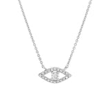 0.14ct White Gold Diamond Eye Necklace