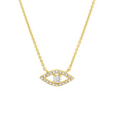 0.14ct Yellow Gold Diamond Eye Necklace
