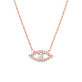 0.14ct Rose Gold Diamond Eye Necklace