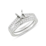 0.79ct 14k White Gold Diamond Semi-mount Ring 2-pc for 0.75ct Center