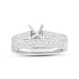 0.79ct 14k White Gold Diamond Semi-mount Ring 2-pc for 0.75ct Center