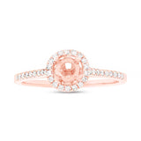 0.19ct 14k Rose Gold Diamond Semi-mount Ring