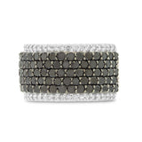 3.05ct 14k White Gold Black & White Diamond Pave Ring