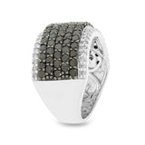 3.05ct 14k White Gold Black & White Diamond Pave Ring
