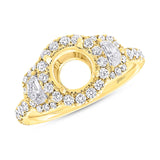 1.30ct 18k Yellow Gold Diamond Semi-mount Ring for 1.50ct Center