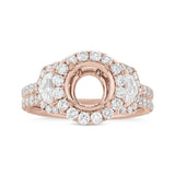 1.55ct 18k Rose Gold Diamond Semi-mount Ring for 1.75ct Center