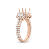 1.55ct 18k Rose Gold Diamond Semi-mount Ring for 1.75ct Center