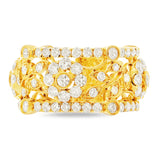 2.74ct 14k Yellow Gold Diamond Flower Lady's Ring