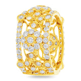 2.74ct 14k Yellow Gold Diamond Flower Lady's Ring