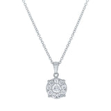 0.50ct 14k White Gold Diamond Cluster Pendant