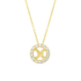 0.21ct 14k Yellow Gold Diamond Semi-mount Pendant for 0.75ct Center