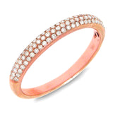 0.30ct 14k Rose Gold Diamond Lady's Pave Band Size 9.5