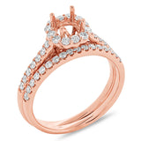 0.70ct 18k Rose Gold Diamond Semi-mount Ring 2-pc for 0.75ct Center