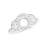 1.30ct 18k White Gold Diamond Semi-mount Ring for 1.50ct Center Size 6