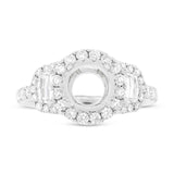 1.30ct 18k White Gold Diamond Semi-mount Ring for 1.50ct Center Size 6