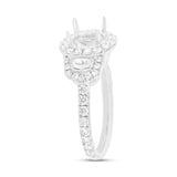1.30ct 18k White Gold Diamond Semi-mount Ring for 1.50ct Center Size 6
