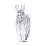 1.20ct 14k White Gold Diamond Semi-mount Ring 2-pc for 1.00ct Center Size 5.5