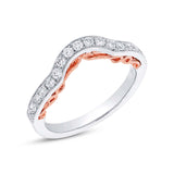 0.31ct 14k Two-tone Rose Gold Diamond Shadow Band Size 6.5