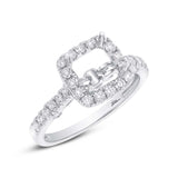0.56ct 14k White Gold Diamond Semi-mount Ring Size 6.5