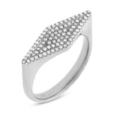 0.25ct 14k White Gold Diamond Pave Lady's Ring Size 9.25