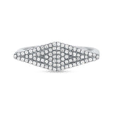 0.25ct 14k White Gold Diamond Pave Lady's Ring Size 9.25