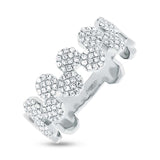 0.38ct 14k White Gold Diamond Pave Octagon Ring Size 10