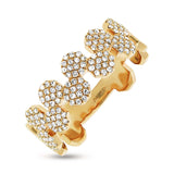 0.38ct 14k Yellow Gold Diamond Pave Octagon Ring Size 10