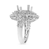 2.97ct 18k White Gold Diamond Semi-mount Ring Size 6.5