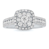 0.97Ct 14k White Gold Diamond Engagment Ring Size 7.5