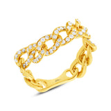 0.62ct 14k Yellow Gold Diamond Chain Ring Size 5.5
