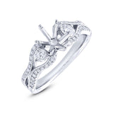 0.49ct 14k White Gold Diamond Semi-mount Ring Size 4.5