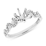 0.54ct 18k White Gold Diamond Semi-mount Ring Size 6.25
