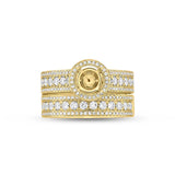 1.40ct 14k Yellow Gold Diamond Semi-mount Ring 2-pc for 1.00ct Center