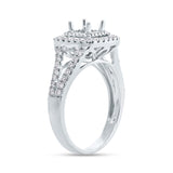 0.57ct 18k White Gold Diamond Semi-mount Ring