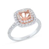 0.75ct 14k Two-Tone Rose Gold Diamond Semi-mount Ring