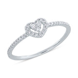 0.18ct 18k White Gold Diamond Heart Lady's Ring