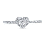 0.18ct 18k White Gold Diamond Heart Lady's Ring