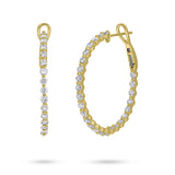3.20ct 14k Yellow Gold Diamond Hoop Earring