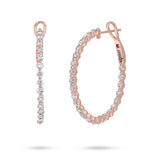 3.20ct 14k Rose Gold Diamond Hoop Earring