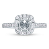 0.40ct 14k White Gold Diamond Semi-mount Ring