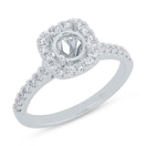 0.40ct 14k White Gold Diamond Semi-mount Ring Size 8