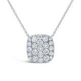 1.09ct 14k White Gold Diamond Pave Necklace