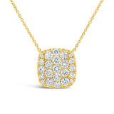1.09ct 14k Yellow Gold Diamond Pave Necklace
