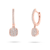 0.26ct 14k Rose Gold Diamond Pave Earring