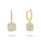 0.54ct 14k Yellow Gold Diamond Pave Earring