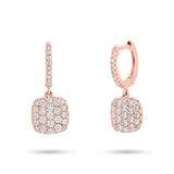 0.54ct 14k Rose Gold Diamond Pave Earring