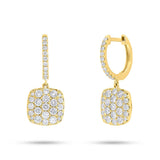 1.10ct 14k Yellow Gold Diamond Pave Earring