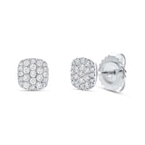 0.24ct 14k White Gold Diamond Pave Stud Earring